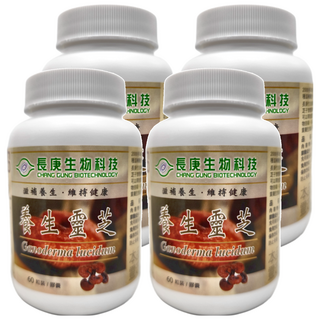 長庚生物科技 養生靈芝, 60顆, 4罐