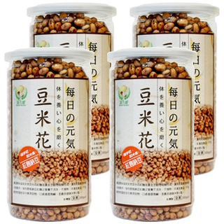 Global Garden 盛花園 豆米花 紅麴納豆, 百分百紅麴加黃金豆穀物發酵, 低溫真空烘培, 口感香脆微鹹, 非基因食品不含動物性脂肪, 330g, 4罐