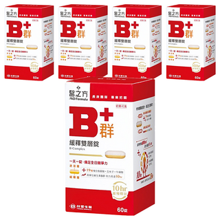 台塑生醫 MD Formula 醫之方 緩釋B群雙層錠 高單位維生素B群 添加乳清蛋白+五味子+牛磺酸 10小時緩釋技術, 60顆, 900mg, 5盒