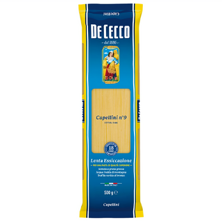 DE CECCO 得科 天使髮絲麵 NO.9 嚴選杜蘭小麥製成 易吸附醬汁, 500g, 1包