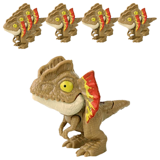 咬手指恐龍玩具P 灰棕雙冠龍, 10個