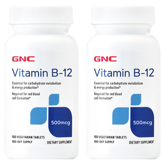 GNC 健安喜 維生素B-12 (100顆/罐) - 促進能量代謝 維持紅血球健康, 500mg, 2罐