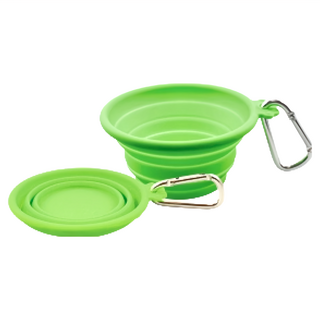 FFDPET 寵物折疊碗 食品級矽膠 附掛勾 (370ml), 萊姆綠, 1個