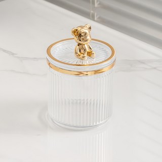 Couselect 金色小熊密封收納罐, 1個, 透明色