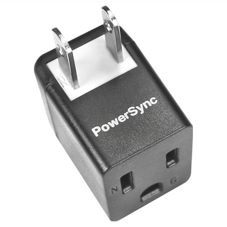 PowerSync 群加 3轉2電源轉接頭 L型 5.5 x 2.5 x 3.7cm 黑色 2個