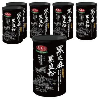 馬玉山 黑芝麻黑豆粉 全素食纖維 即時沖泡, 520g, 6罐
