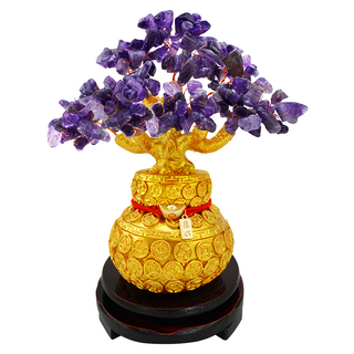 命運好好玩 貴氣雲集紫晶搖錢樹組合，附贈鴻運線，財庫符, 8109479, 1組