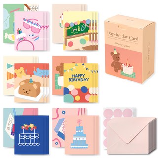 Monolike Day-by-day 生日派對主題卡片組, 1個, 生日聚會