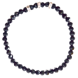 晶鑽幸運水晶系列手鍊 深夜黑, 18cm