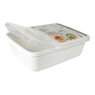 掀樂 保鮮盒 2.5L 冰箱冷藏, 便利型半上掀型 白色 + 透明色, 27 x 21.5 x 8.2cm, 1個