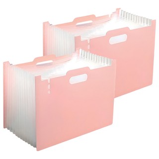 小麥購物 站立式風琴夾 方形 E105 298g, 櫻花粉, 2個