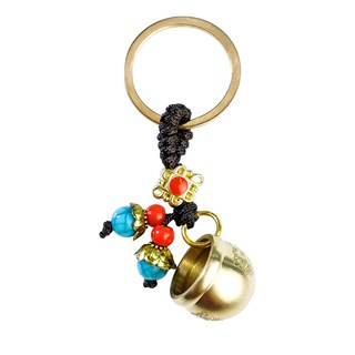 財運亨通 聚寶甕鑰匙圈, 純銅材質，聚寶甕直徑約1.8cm，吊飾全長約7.8cm, DSTL-1093, 1個