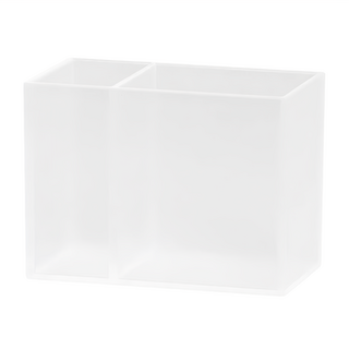 SDLP 時代良品 雙格壓克力筆筒 簡約時尚 桌面收納 文具整理, 1個, 單一顏色