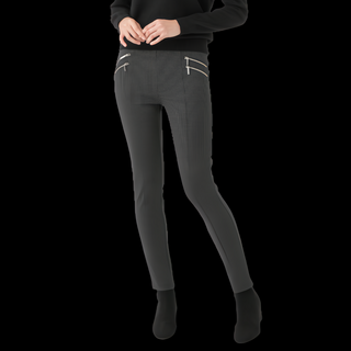 CARET 女款千鳥格高腰褲, 附拉鍊, S, 黑色