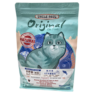 UNCLE PAUL 保羅叔叔 全齡貓 田園生機無穀乾飼料, 雞肉 + 海洋魚, 1.5kg, 1袋