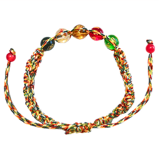 財神小舖 六字箴言五行手鍊, 玻璃, 珠子尺寸: 8mm, 手圍尺寸約 15-23cm, 可伸縮線, 手圍16cm, SL9108