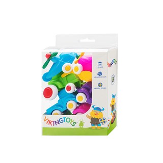 VIKINGTOYS 迷你交通小車隊 Set, 瑞典品牌 原裝進口 專為幼童設計 安全玩具, 粉嫩色, 7cm, 1組