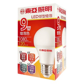 全電壓 LED 球泡燈 9W 3000K, 燈泡色(3000K), 1個