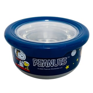 PEANUTS 史努比 304不銹鋼隔熱防滑碗 12.5 x 6.5cm 420ml, 藍色, 1個
