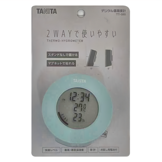 TANITA 塔尼達 TT-585 計時器 溫濕度計 電子時鐘 LCD螢幕顯示 12/24小時顯示, 藍色, 1個