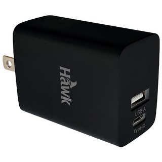 Hawk 浩客 45W高速PD電源供應器, 隱藏式折疊插頭 小體積方便攜帶 支援QC3.0, 黑色, 1個