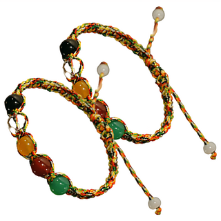 養慧軒 開運五色線 + 五行珠手鍊 Set, 提升五行能量 助力事業成功, 1組