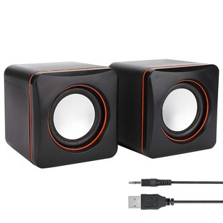 AHOYE 筆電用小喇叭/有線電腦電競音響, 單一商品, 黑色