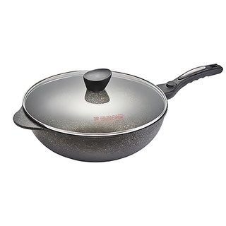 ZHENG NIU 正牛 韓國正宗大理石不沾炒鍋 附蓋, 33cm, 1組