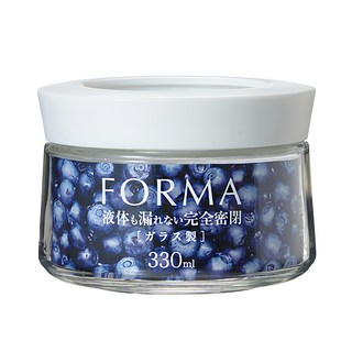 ASVEL 玻璃密封保鮮罐 廣口, 330ml, 上蓋凹槽設計, 穩固堆疊, 上方透明窗, 清楚明瞭內容物, 密封膠條，保鮮防潮, 1個