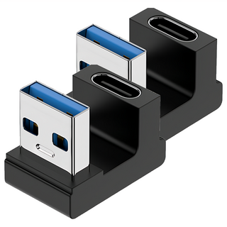 UniSync USB3.0公轉Type-C母10Gbps高速轉接器OTG讀卡機 U型彎, 單一商品, 2個