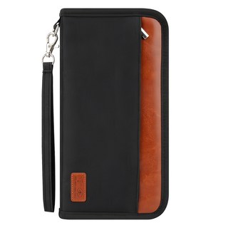 理享家 RFID防盜旅行護照包長夾 - 保護證件、貼身收納，多功能錢包收納包, 黑色, 25 x 13 x 3cm