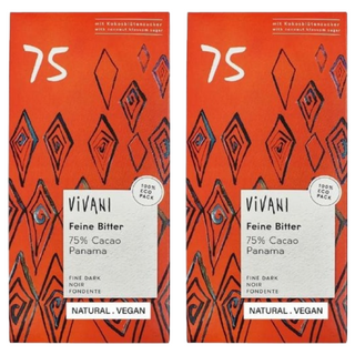 ViVANI 德國精選 75% 黑巧克力片, 純素可食, 80g, 2片
