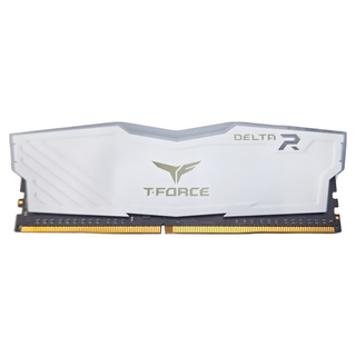 TEAMGROUP十銓 T-Force Delta 8G記憶體 炫光RGB 白色, 120°超廣角發光, DDR4-3200, 1組