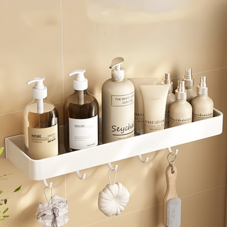 超級工廠 浴室置物架 有鈎 整組可拆卸 50cm 白色, 1個