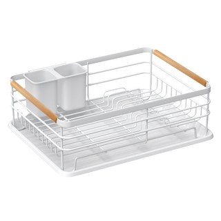 comet Home 時尚多功能碗盤收納瀝水架 43 x 31 x 15cm, 1層, 白色 + 木色, 1個