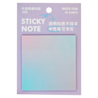 須臾 半透明便利貼, 50張, 中性筆可書寫, 透明材質不擋字, 2個