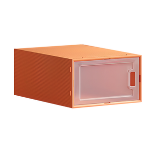 JOSIC 莫蘭迪色側開門鞋盒, 愛馬仕橘色, 4個