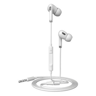 iSee 入耳式音樂耳機麥克風 帶音量調節鍵 10mm喇叭尺寸 120cm線長, IS-MHS191, 白色, 1個