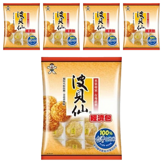 旺旺 波貝仙經濟包 350g 5袋 - 台灣米製成 酥脆可口 獨立包裝 經濟實惠