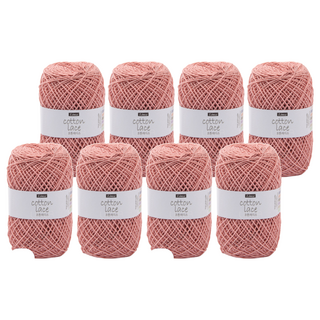 Linea 棉質蕾絲線, 102 粉色, 8捲