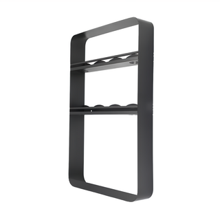 SHCJ 生活采家 DrillFree免打孔壁掛瓶罐收納置物架 三層, 碳鋼烤漆, 壁掛, 40x8x60公分, 曜石黑, 1組