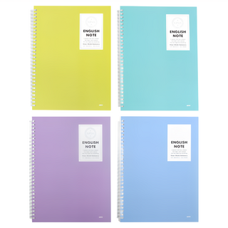 liflin 英文線圈筆記本 4本入, 顏色隨機, 1組