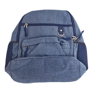 iMiTU 米圖 帆布青少年後背包 加厚鋪棉後背帶 輕巧收納多功能休閒, 牛仔藍, 38 x 25 x 12cm