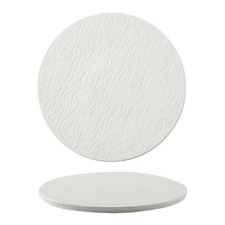 WANDU 瓦讀 石紋平板展示圓盤 4694 精緻餐桌擺盤 提升用餐質感, 亮白, 1個