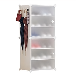 側開式 1列 組合鞋櫃 實心碳鋼骨架設計, 白色, 1組