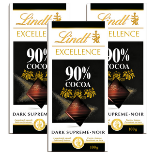 Lindt 瑞士蓮 極醇系列 90%巧克力片 薄片造型, 100g, 3片