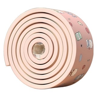 Couselect 軟彈直角兒童防撞條 NBR泡棉保護條/桌角墊, 奶罐小熊 粉色, 1捲