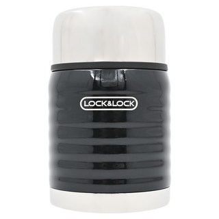 LocknLock 樂扣樂扣 波浪紋不鏽鋼保溫罐, 黑色, 550ml, 1個