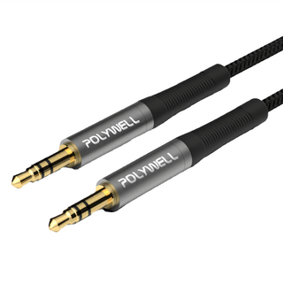 POLYWELL 寶利威爾 3.5mm 公對公 三極 0.5m 黑色, PW15-W52-B110, 1條