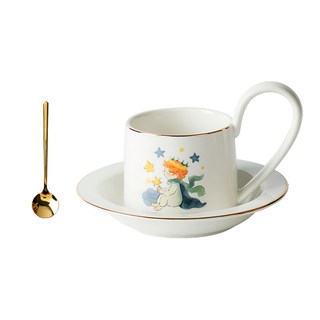 Homely Zakka 可愛原創小王子陶瓷咖啡杯碟禮盒, 星星, 1盒